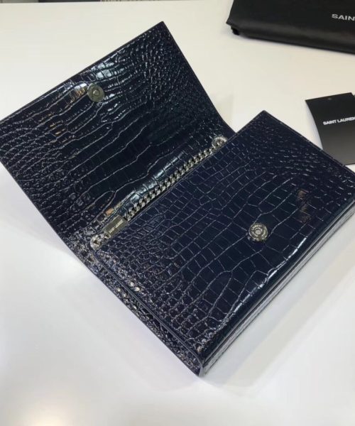 [REP 1:1] Saint Laurent Kate Small Chain Bag With Tassel In Embossed Black For Women 7.8in/20cm YSL 474366DND0N1000