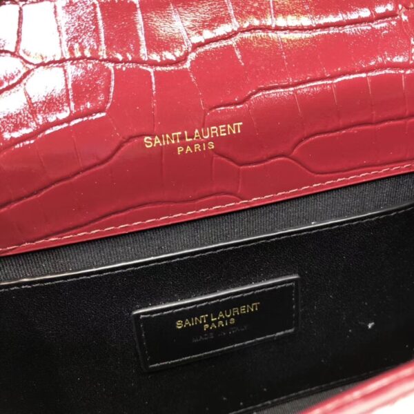 [REP 1:1] Saint Laurent Kate Small Chain Bag With Tassel In Embossed Burgundy For Women 7.8in/20cm YSL