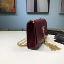 [REP 1:1] Saint Laurent Kate Small Chain Bag With Tassel In Embossed Burgundy For Women 7.8in/20cm YSL