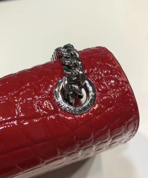 [REP 1:1] Saint Laurent Kate Small Chain Bag With Tassel In Embossed Burgundy For Women 7.8in/20cm YSL
