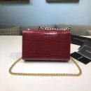 [REP 1:1] Saint Laurent Kate Small Chain Bag With Tassel In Embossed Burgundy For Women 7.8in/20cm YSL