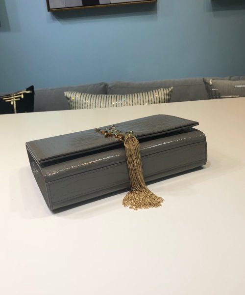 [REP 1:1] Saint Laurent Kate Small Chain Bag With Tassel In Embossed Green For Women 7.8in/20cm YSL