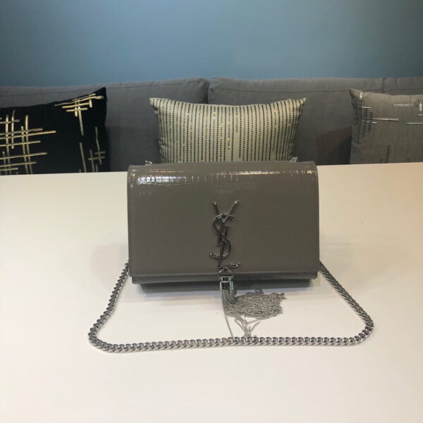 [REP 1:1] Saint Laurent Kate Small Chain Bag With Tassel In Embossed Green For Women 7.8in/20cm YSL