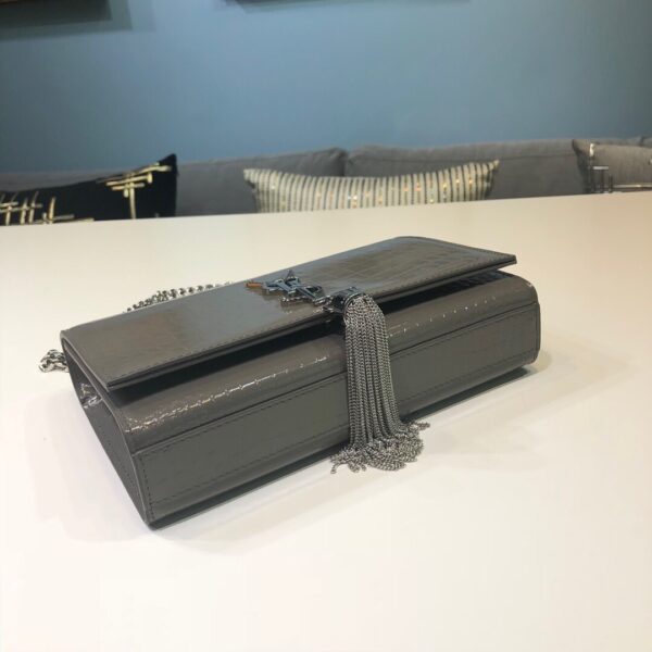 [REP 1:1] Saint Laurent Kate Small Chain Bag With Tassel In Embossed Green For Women 7.8in/20cm YSL