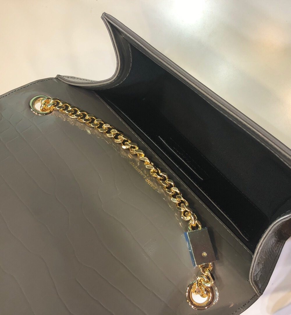 [REP 1:1] Saint Laurent Kate Small Chain Bag With Tassel In Embossed Green For Women 7.8in/20cm YSL