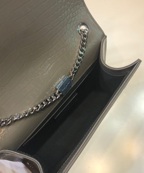 [REP 1:1] Saint Laurent Kate Small Chain Bag With Tassel In Embossed Green For Women 7.8in/20cm YSL