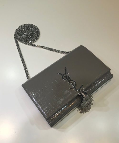 [REP 1:1] Saint Laurent Kate Small Chain Bag With Tassel In Embossed Green For Women 7.8in/20cm YSL
