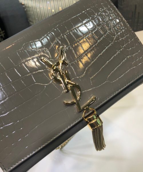 [REP 1:1] Saint Laurent Kate Small Chain Bag With Tassel In Embossed Green For Women 7.8in/20cm YSL