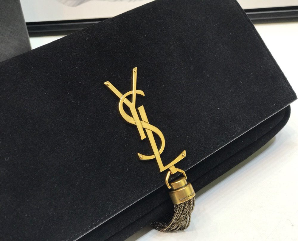 [REP 1:1] Saint Laurent Kate Tassel Small Shoulder Bag Black For Women 10.2in/26cm YSL 6042760UD7W1011