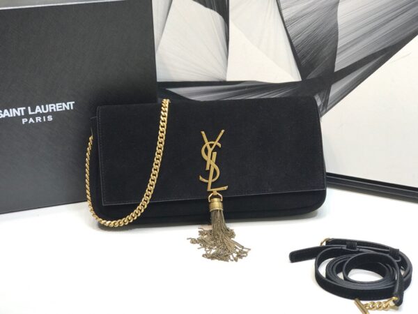 [REP 1:1] Saint Laurent Kate Tassel Small Shoulder Bag Black For Women 10.2in/26cm YSL 6042760UD7W1011