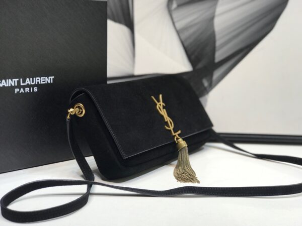 [REP 1:1] Saint Laurent Kate Tassel Small Shoulder Bag Black For Women 10.2in/26cm YSL 6042760UD7W1011