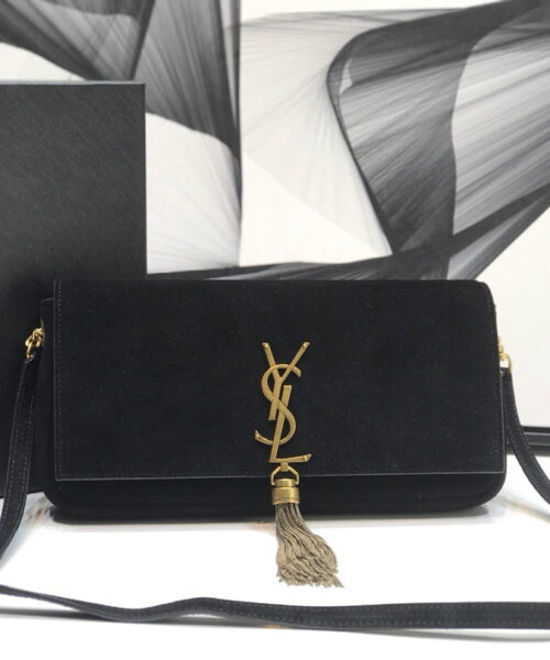 [REP 1:1] Saint Laurent Kate Tassel Small Shoulder Bag Black For Women 10.2in/26cm YSL 6042760UD7W1011