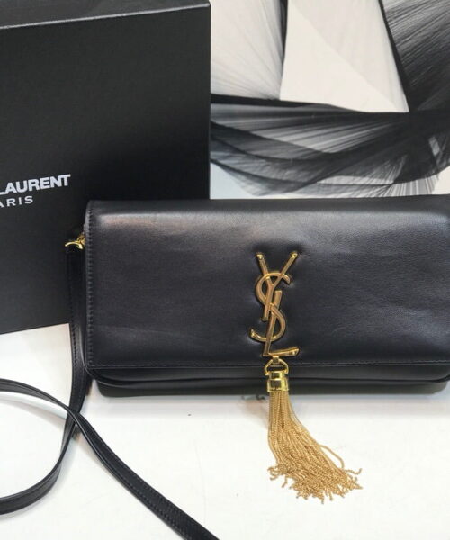 [REP 1:1] Saint Laurent Kate Tassel Small Shoulder Bag Black For Women 10.2in/26cm YSL P00483545