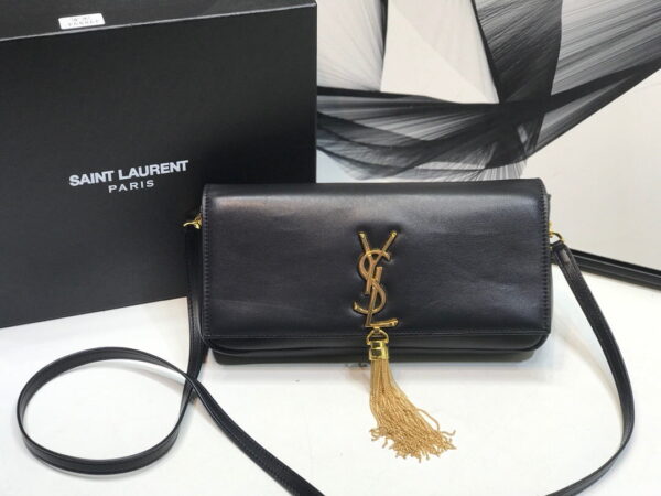 [REP 1:1] Saint Laurent Kate Tassel Small Shoulder Bag Black For Women 10.2in/26cm YSL P00483545