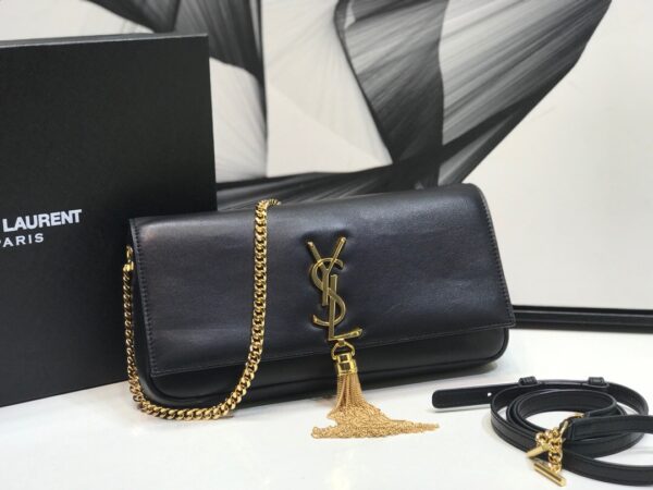 [REP 1:1] Saint Laurent Kate Tassel Small Shoulder Bag Black For Women 10.2in/26cm YSL P00483545