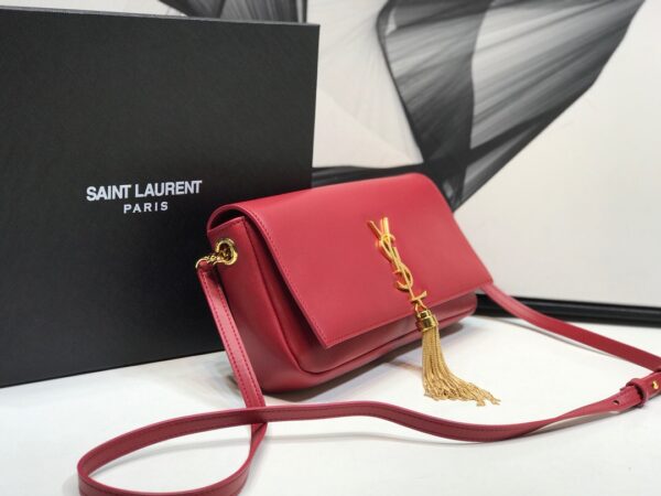 [REP 1:1] Saint Laurent Kate Tassel Small Shoulder Bag Red For Women 10.2in/26cm YSL