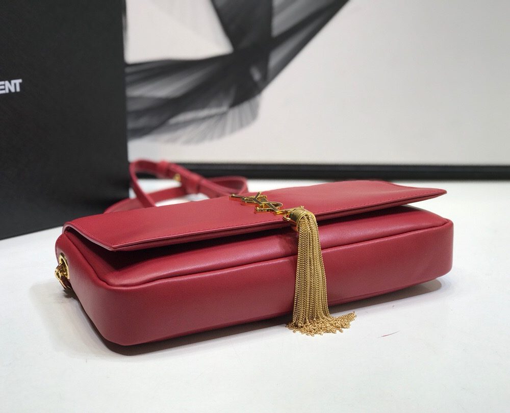 [REP 1:1] Saint Laurent Kate Tassel Small Shoulder Bag Red For Women 10.2in/26cm YSL