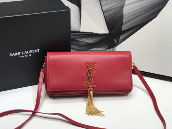 [REP 1:1] Saint Laurent Kate Tassel Small Shoulder Bag Red For Women 10.2in/26cm YSL