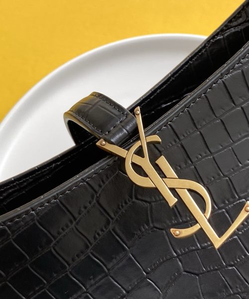 [REP 1:1] Saint Laurent LE 5 À 7 Hobo Bag Black In Embossed Material For Women 9in/23cm YSL 657228DZESW1062