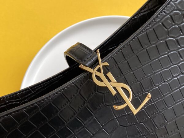 [REP 1:1] Saint Laurent LE 5 À 7 Hobo Bag Black In Embossed Material For Women 9in/23cm YSL 657228DZESW1062