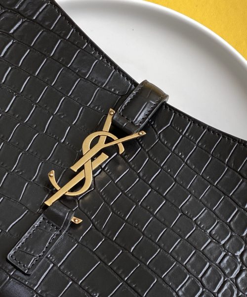 [REP 1:1] Saint Laurent LE 5 À 7 Hobo Bag Black In Embossed Material For Women 9in/23cm YSL 657228DZESW1062