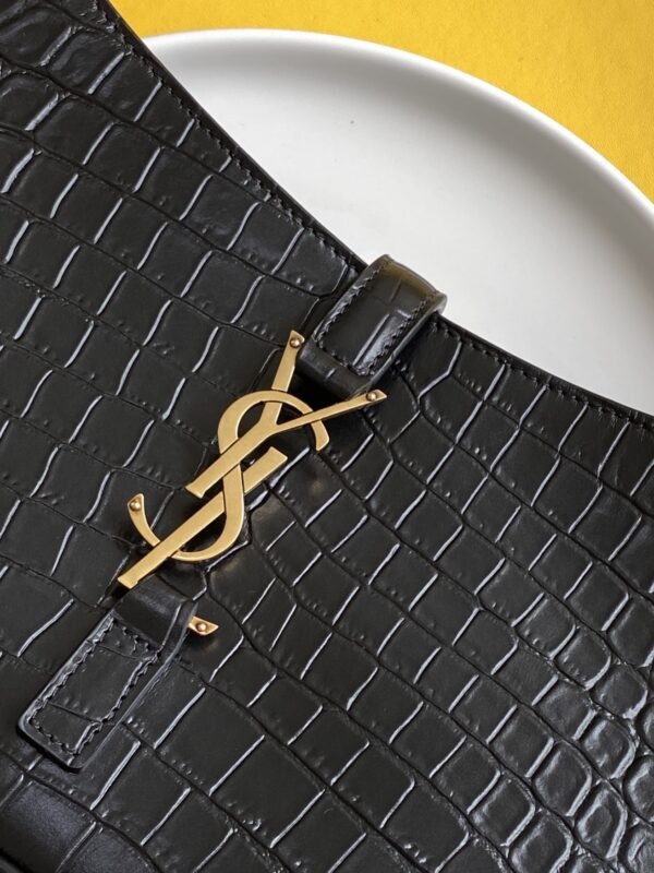 [REP 1:1] Saint Laurent LE 5 À 7 Hobo Bag Black In Embossed Material For Women 9in/23cm YSL 657228DZESW1062