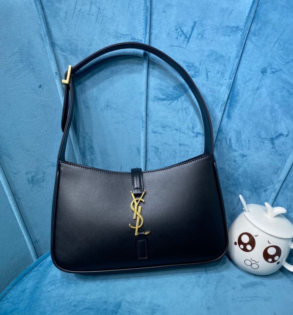 [REP 1:1] Saint Laurent Le 5 À 7 Hobo Bag In Smooth Black For Women 9in/23cm YSL 6572282R20W1000