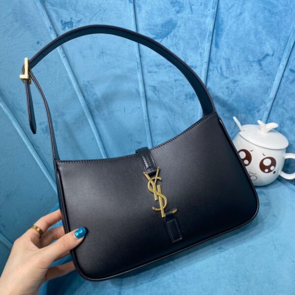 [REP 1:1] Saint Laurent Le 5 À 7 Hobo Bag In Smooth Black For Women 9in/23cm YSL 6572282R20W1000