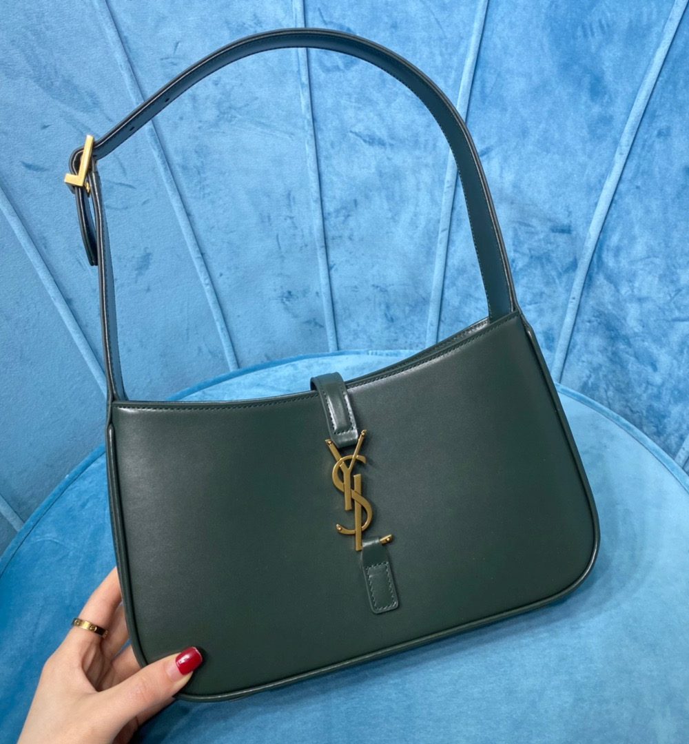 [REP 1:1] Saint Laurent Le 5 À 7 Hobo Bag In Smooth Dark Green For Women 9in/23cm YSL 6572282R20W3045