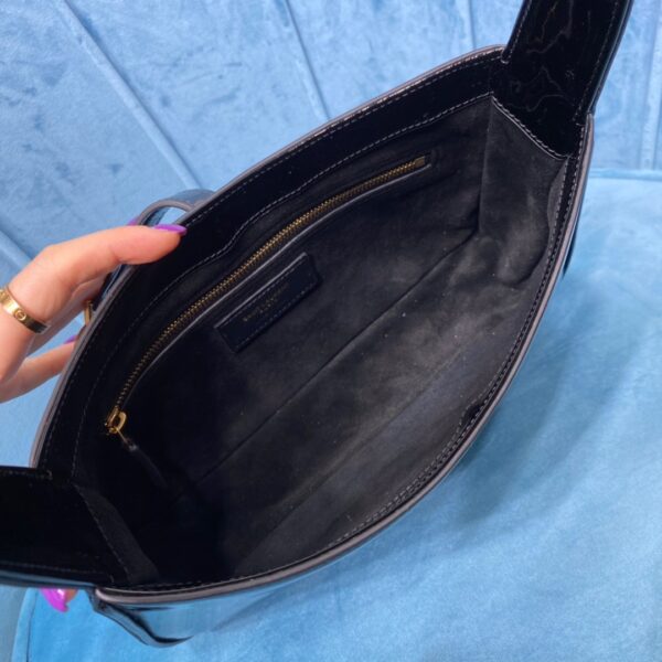 [REP 1:1] Saint Laurent Le 5 À 7 Hobo Bag In Smooth Noir For Women 9in/23cm YSL 6572280UF0W1000