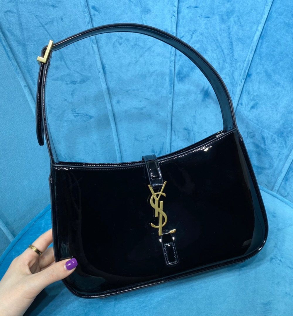 [REP 1:1] Saint Laurent Le 5 À 7 Hobo Bag In Smooth Noir For Women 9in/23cm YSL 6572280UF0W1000
