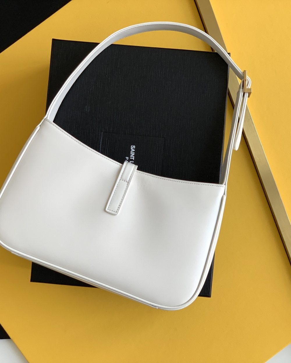 [REP 1:1] Saint Laurent LE 5 À 7 Hobo Bag White Material For Women 9in/23cm YSL 6572282R20W9207