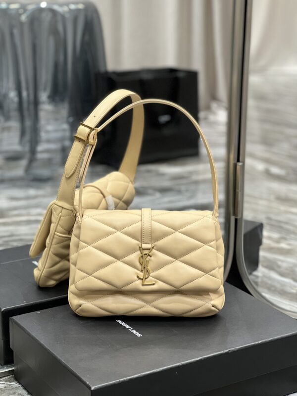 [REP 1:1] Saint Laurent Le 57 Hobo Shoulder Bag Beige For Women, Women's Bags 9.8in/25cm YSL