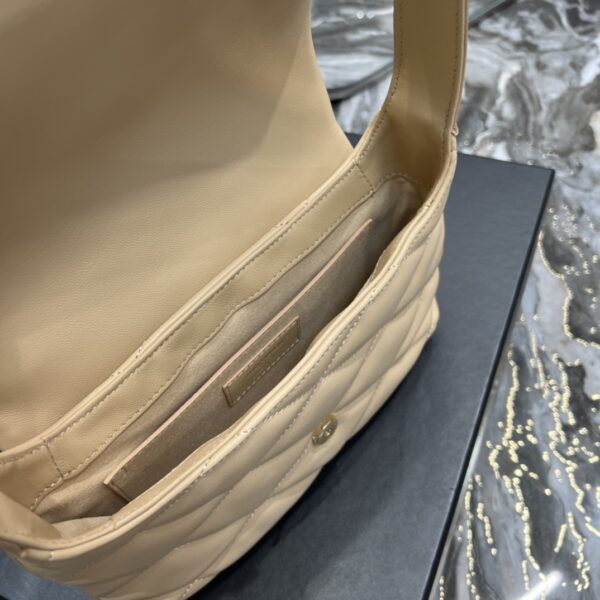 [REP 1:1] Saint Laurent Le 57 Hobo Shoulder Bag Beige For Women, Women's Bags 9.8in/25cm YSL