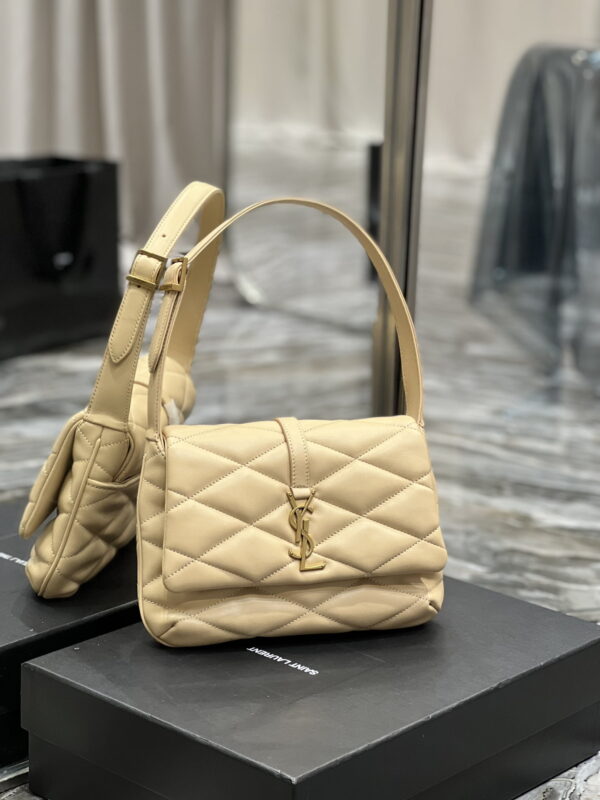 [REP 1:1] Saint Laurent Le 57 Hobo Shoulder Bag Beige For Women, Women's Bags 9.8in/25cm YSL