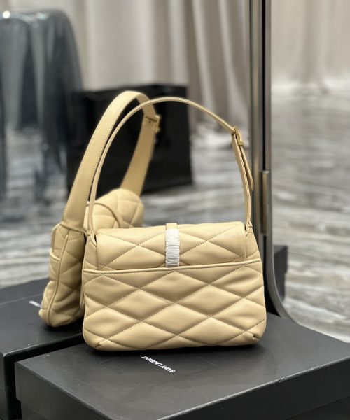 [REP 1:1] Saint Laurent Le 57 Hobo Shoulder Bag Beige For Women, Women's Bags 9.8in/25cm YSL