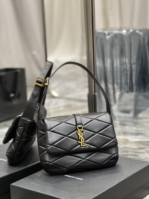 [REP 1:1] Saint Laurent Le 57 Hobo Shoulder Bag Black For Women, Women's Bags 9.8in/25cm YSL 698567AAAO01000
