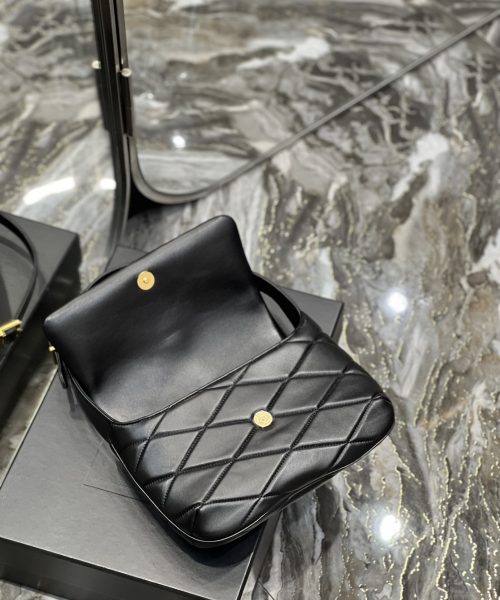 [REP 1:1] Saint Laurent Le 57 Hobo Shoulder Bag Black For Women, Women's Bags 9.8in/25cm YSL 698567AAAO01000