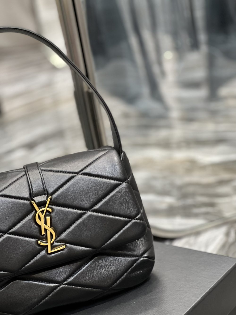 [REP 1:1] Saint Laurent Le 57 Hobo Shoulder Bag Black For Women, Women's Bags 9.8in/25cm YSL 698567AAAO01000 - Image 3