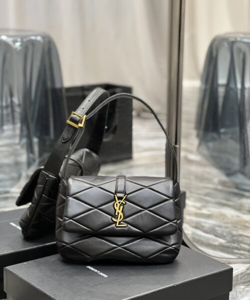 [REP 1:1] Saint Laurent Le 57 Hobo Shoulder Bag Black For Women, Women's Bags 9.8in/25cm YSL 698567AAAO01000