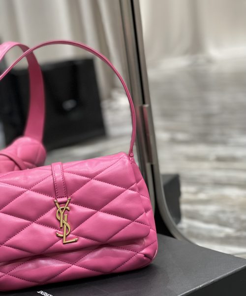 [REP 1:1] Saint Laurent Le 57 Hobo Shoulder Bag Pink For Women, Women's Bags 9.8in/25cm YSL 698567AAAO05623