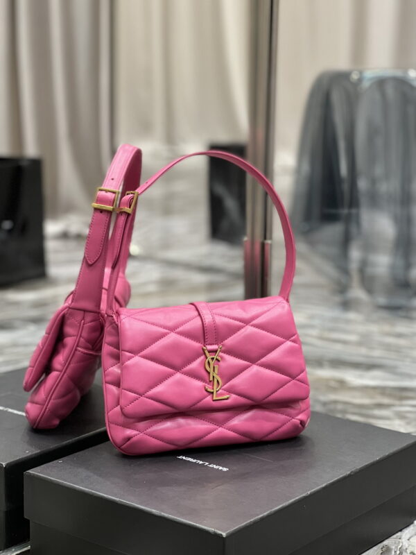 [REP 1:1] Saint Laurent Le 57 Hobo Shoulder Bag Pink For Women, Women's Bags 9.8in/25cm YSL 698567AAAO05623