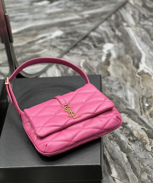 [REP 1:1] Saint Laurent Le 57 Hobo Shoulder Bag Pink For Women, Women's Bags 9.8in/25cm YSL 698567AAAO05623
