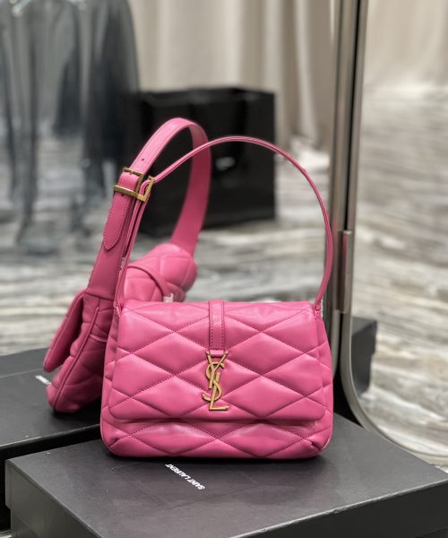 [REP 1:1] Saint Laurent Le 57 Hobo Shoulder Bag Pink For Women, Women's Bags 9.8in/25cm YSL 698567AAAO05623
