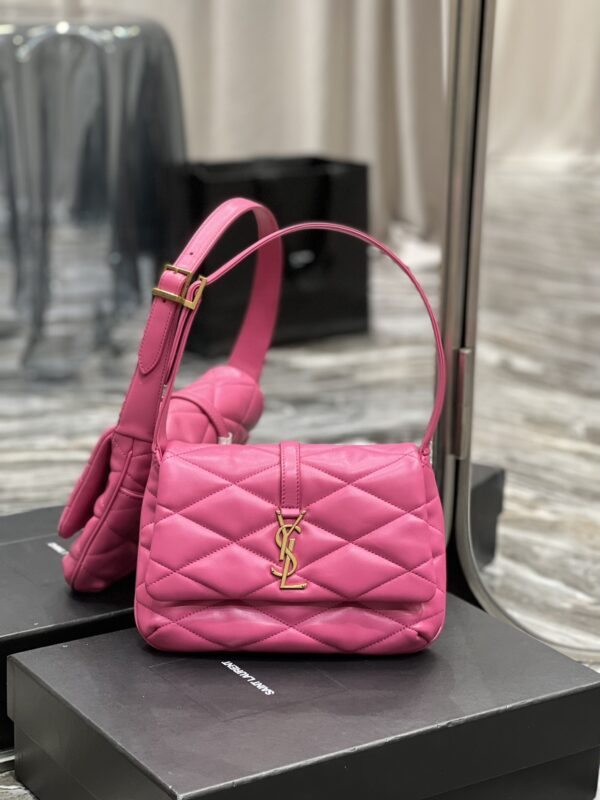 [REP 1:1] Saint Laurent Le 57 Hobo Shoulder Bag Pink For Women, Women's Bags 9.8in/25cm YSL 698567AAAO05623