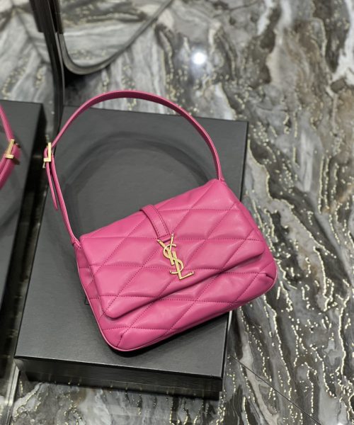 [REP 1:1] Saint Laurent Le 57 Hobo Shoulder Bag Pink For Women, Women's Bags 9.8in/25cm YSL 698567AAAO05623