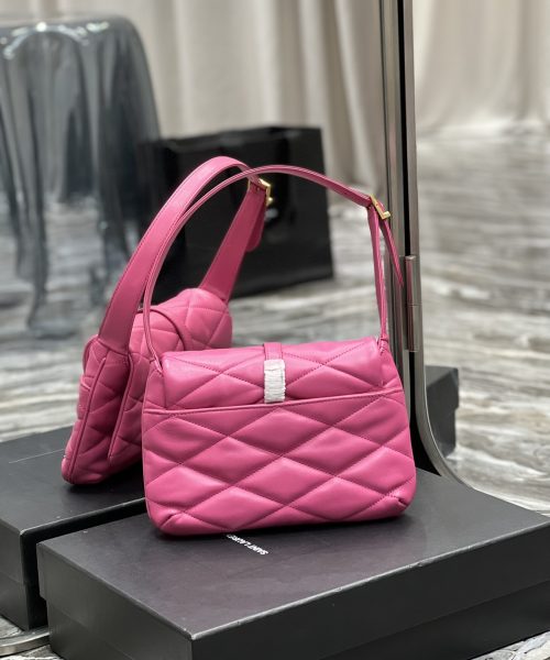 [REP 1:1] Saint Laurent Le 57 Hobo Shoulder Bag Pink For Women, Women's Bags 9.8in/25cm YSL 698567AAAO05623