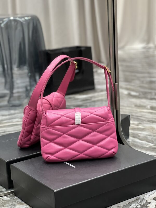 [REP 1:1] Saint Laurent Le 57 Hobo Shoulder Bag Pink For Women, Women's Bags 9.8in/25cm YSL 698567AAAO05623