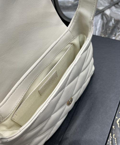[REP 1:1] Saint Laurent Le 57 Hobo Shoulder Bag White For Women, Women's Bags 9.8in/25cm YSL 698567AAAO09207