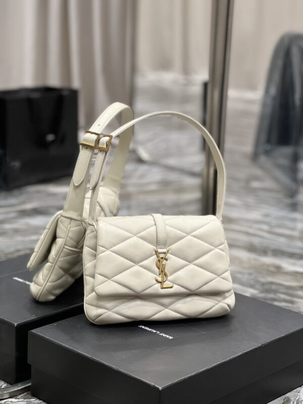 [REP 1:1] Saint Laurent Le 57 Hobo Shoulder Bag White For Women, Women's Bags 9.8in/25cm YSL 698567AAAO09207